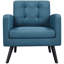 Fauteuil en simili cuir avec pieds en bois massif Bakhyt-580060627