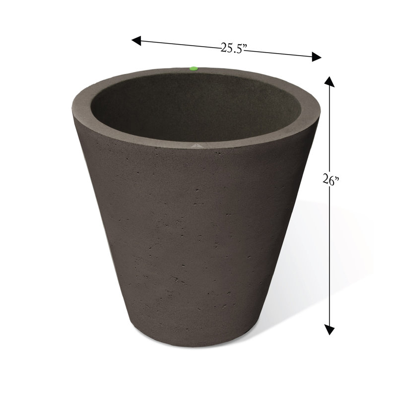 Pot à fleurs rond en plastique Doherty, Pierre brune