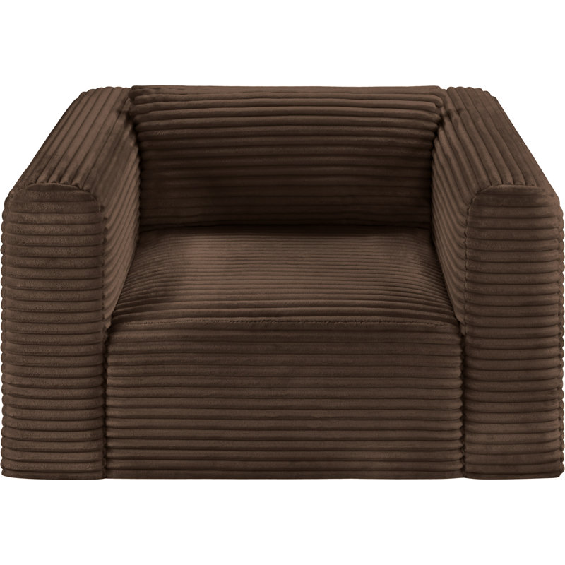 Fauteuil Carmean, Velours côtelé brun
