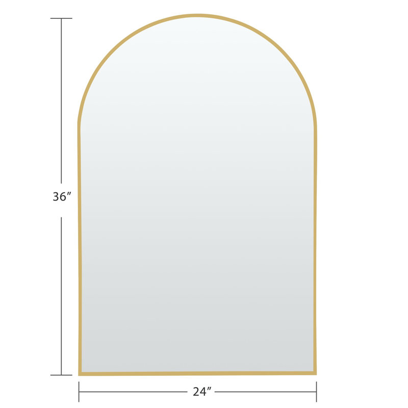 Margulies Metal Arch Mirror, Gold, 36" H x 24" W