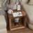 Farmhouse End Table With Open Cube Geometric Frame -1172642949