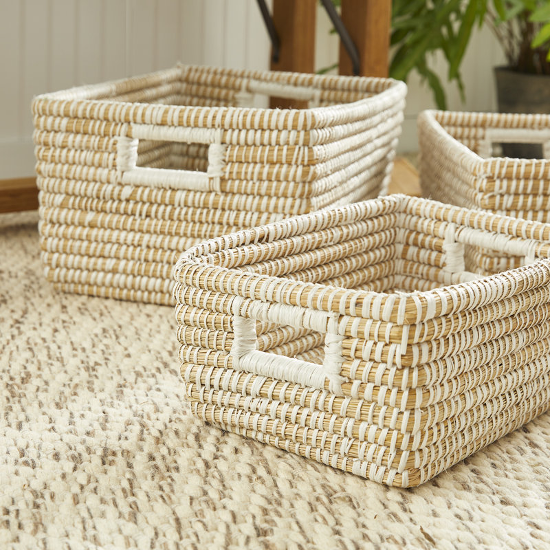 Seagrass Handmade Seagrass Decorative Basket Set
