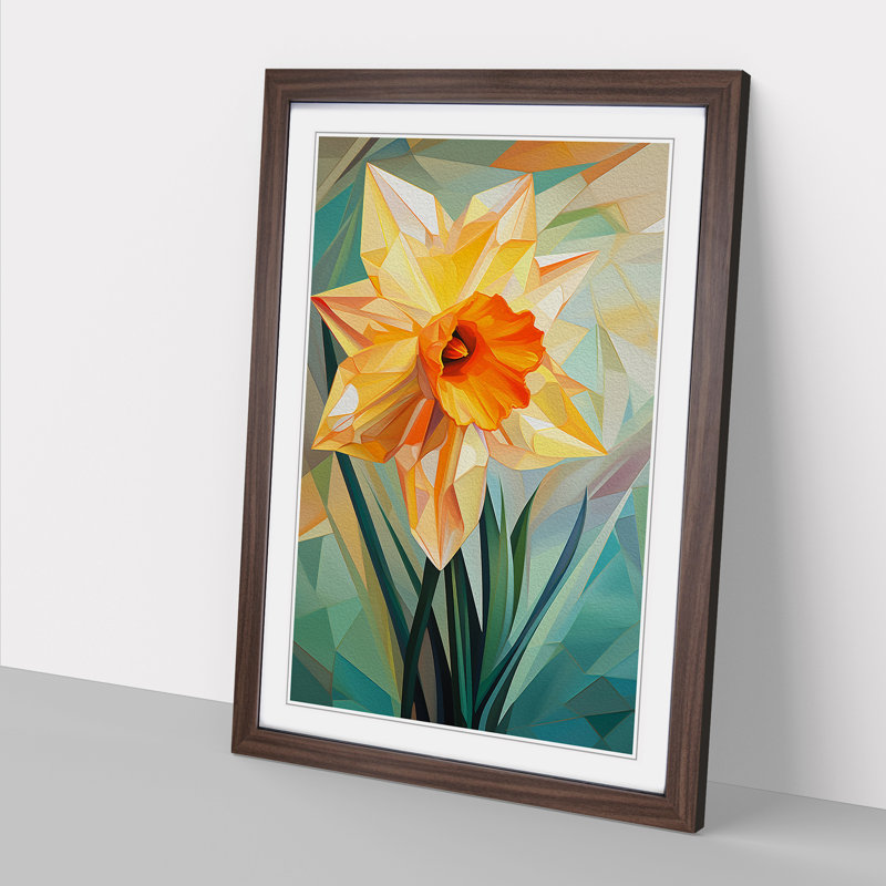 Single Picture Frame Print on Wood, Walnut Framed, 64cm H x 46cm W