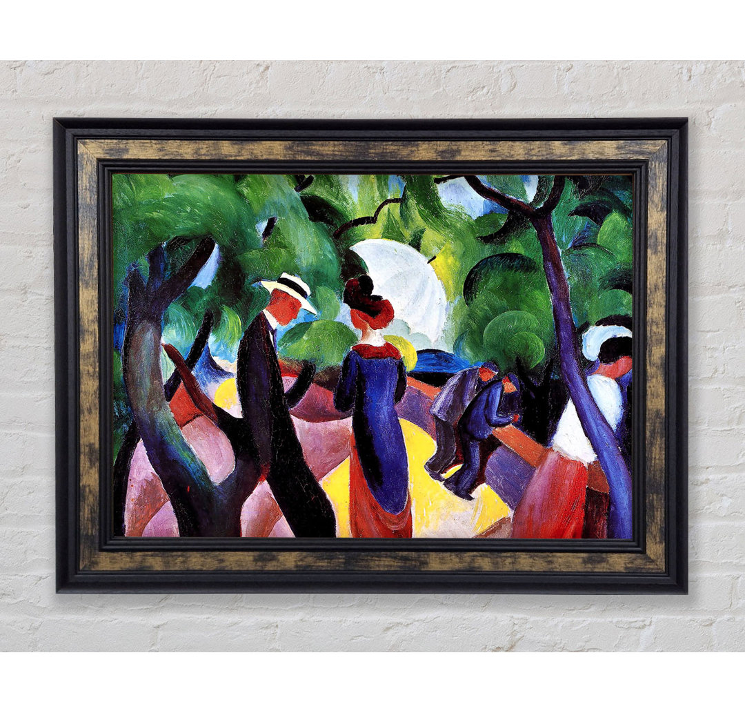 August Macke Promenade - Einzelner Bilderrahmen Kunstdrucke