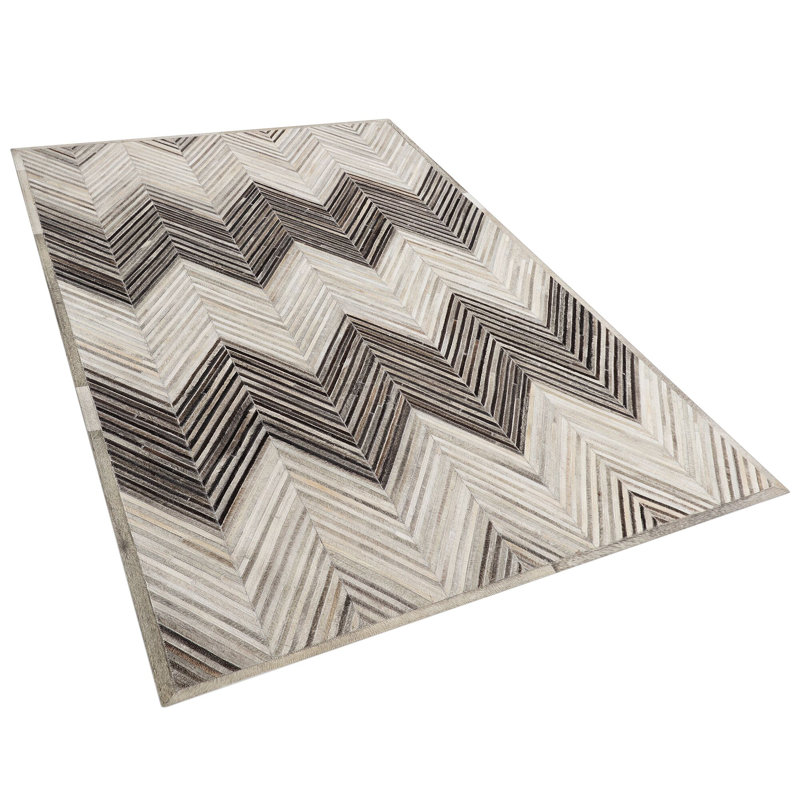 Johansen Chevron Cowhide Hand Woven Area Rug, Rectangle 140 x 200cm