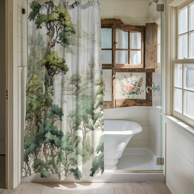 Rideau de douche ancien - Wilds, H 74 po x l 71 po