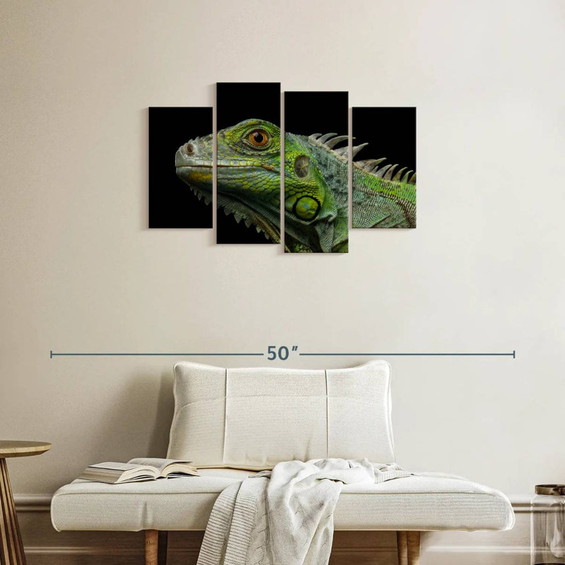 Brampt Green Iguana Head, 22" H x 36" W