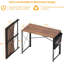39 po Bureau pliant à assemblage simple, bureau d'écriture pour bureau à domicile, bureau, table pliable pour petits espaces, brun