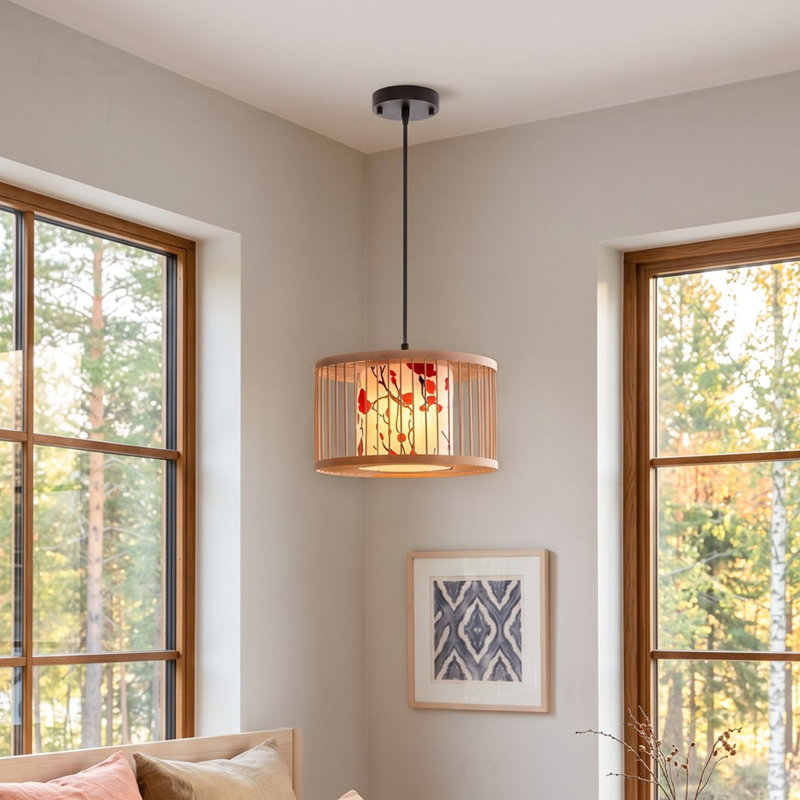 Bamboo-Woven Pendant Light