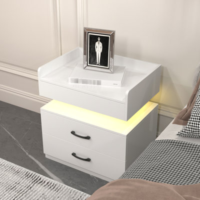 Table de chevet à 2 lumières DEL, adaptée à différentes pièces