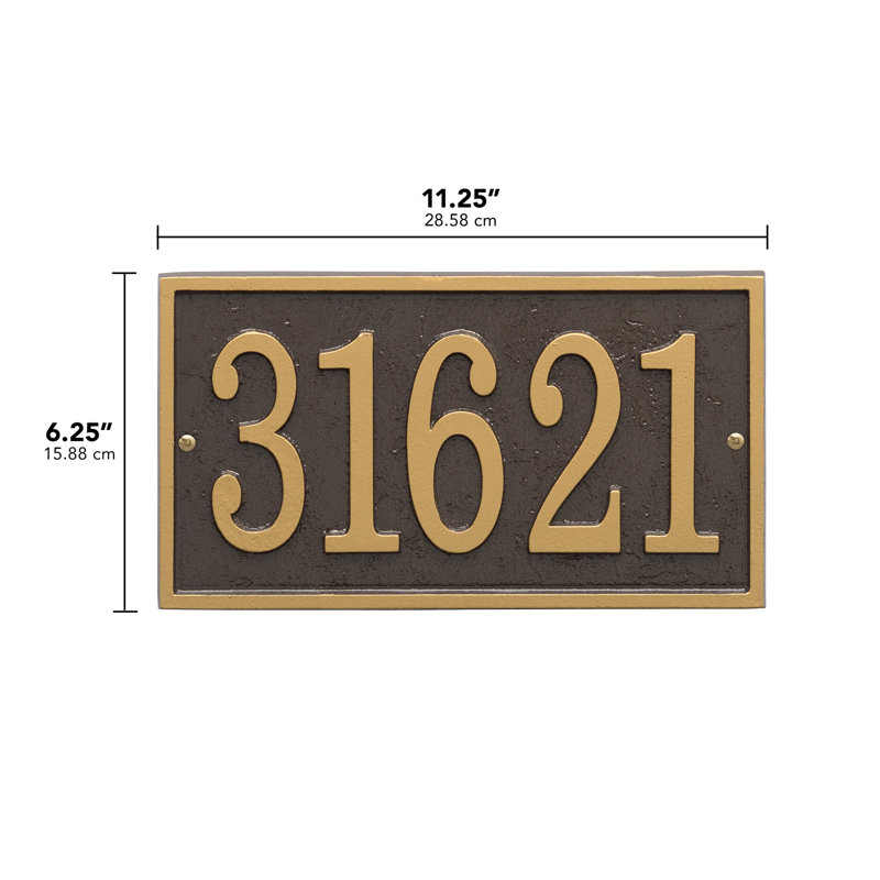Fast and Easy 1-Line Wall Number Plaque, Bronze/Gold, Yes