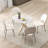 36-Inch Mid Century Modern Kitchen Table With Faux Marble Tabletop And Solid Rubber Wood Legs-1146054268