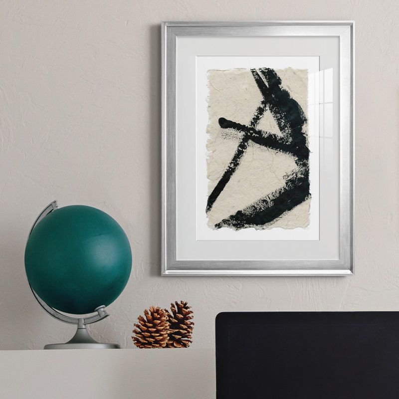 «Lines Crossed I», peinture sur toile encadrée, H 22,5 po x l 30,5 po x P 1,5 po, Argent