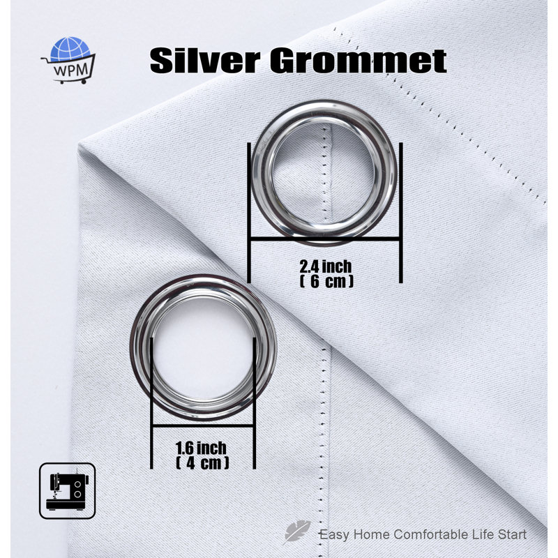 Blackout Drapes Curtains / Drapes Pair, 42" W x 63" L, White
