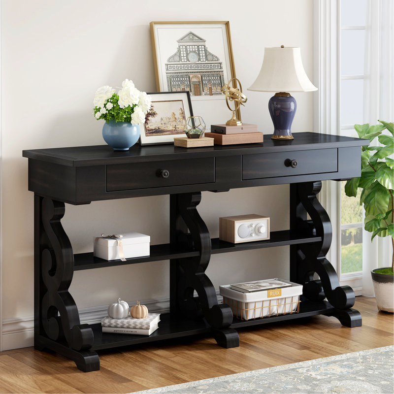 Raymand Sideboard,Entryway table,Sofa table with wood frame, Antique Black