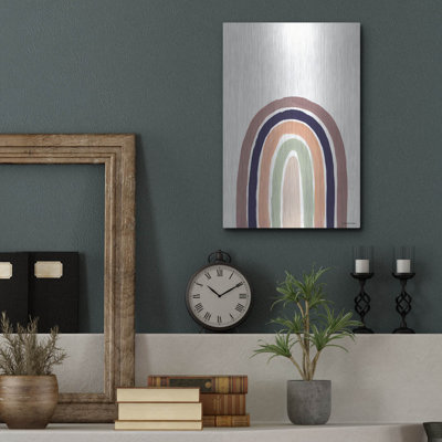 Art mural en métal luxueux «The Modern Rainbow» par Rachel Nieman, 12 po x 16 po