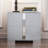 Nightstand With Metal Foot, Mirrored Bedside Table With 2 Drawers-1905470177