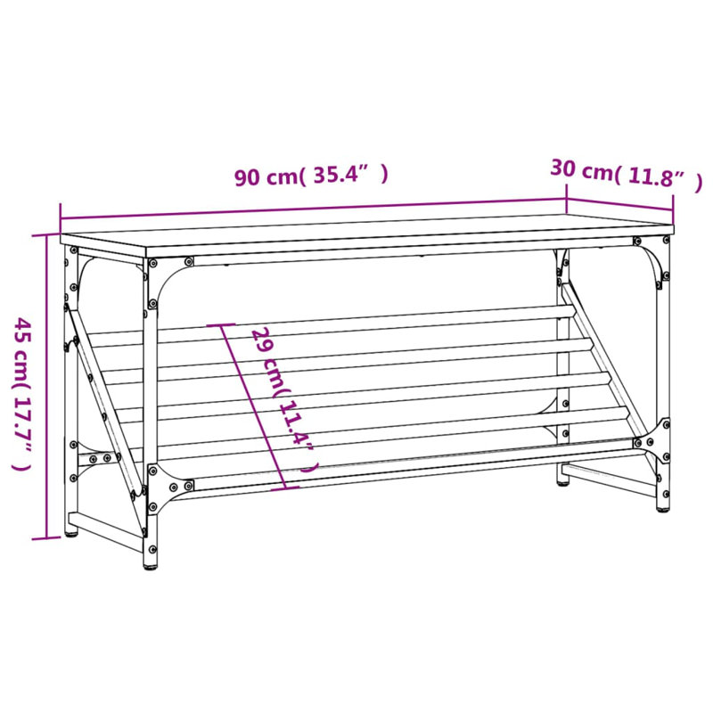 3 Pair Shoe Rack, Brown Oak