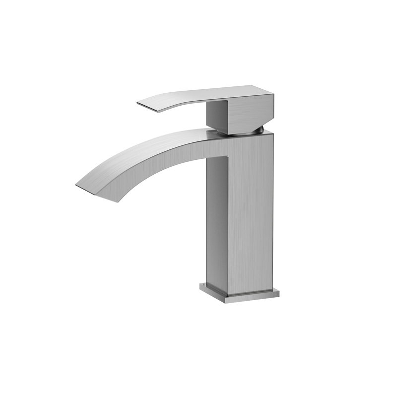 Robinet de salle de bain - Teinture - Surface, 10,24 po de profondeur, finition nickel brossé, 2,36 po de hauteur,