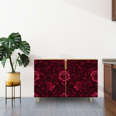 Sideboard Buffet Cabinet with Storage Damask seamless Classic vintage damask ornament royal victorian with 2 Doors for Living Room and Kitchen