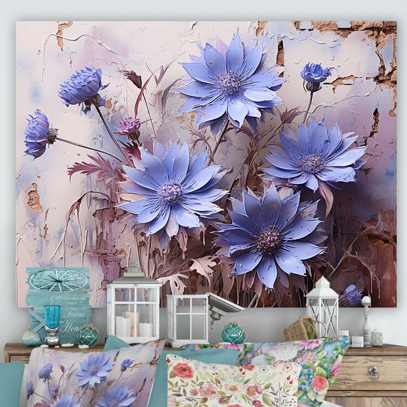 Mauve cornflowers mauve, Toile tendue, H 12 po x l 20 po