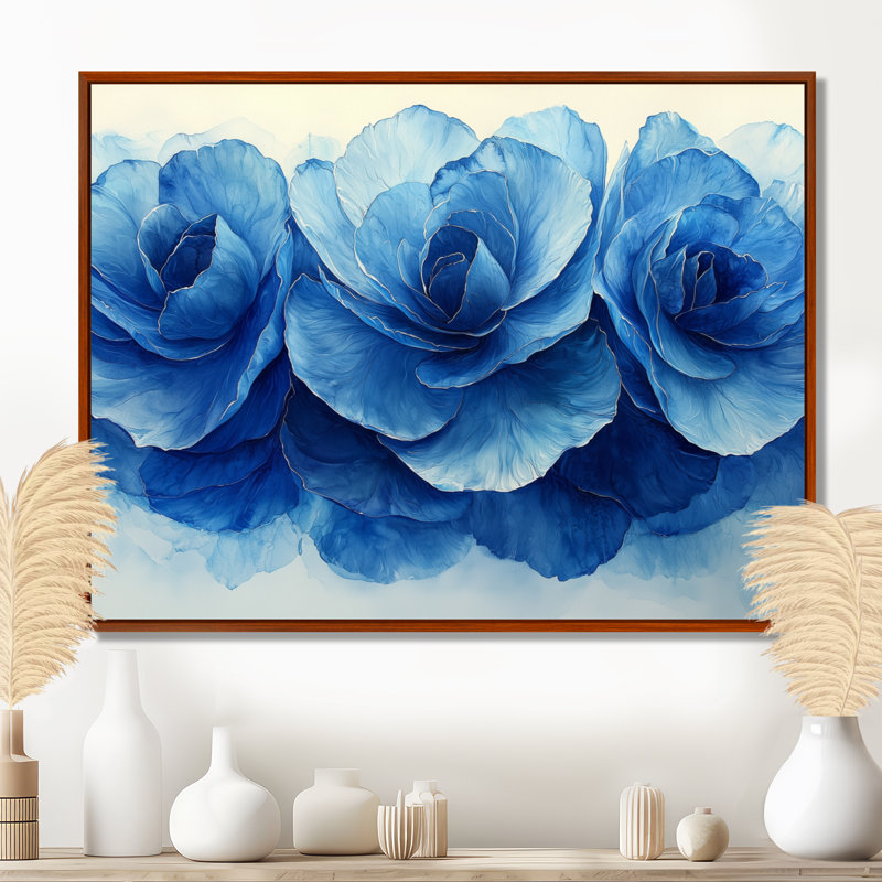 Isamara - Floral Wall Art, 34" H x 44" W, Brown, Impression encadrée flottante