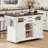 K&K 54.9" Kitchen Island With Drop Leaf