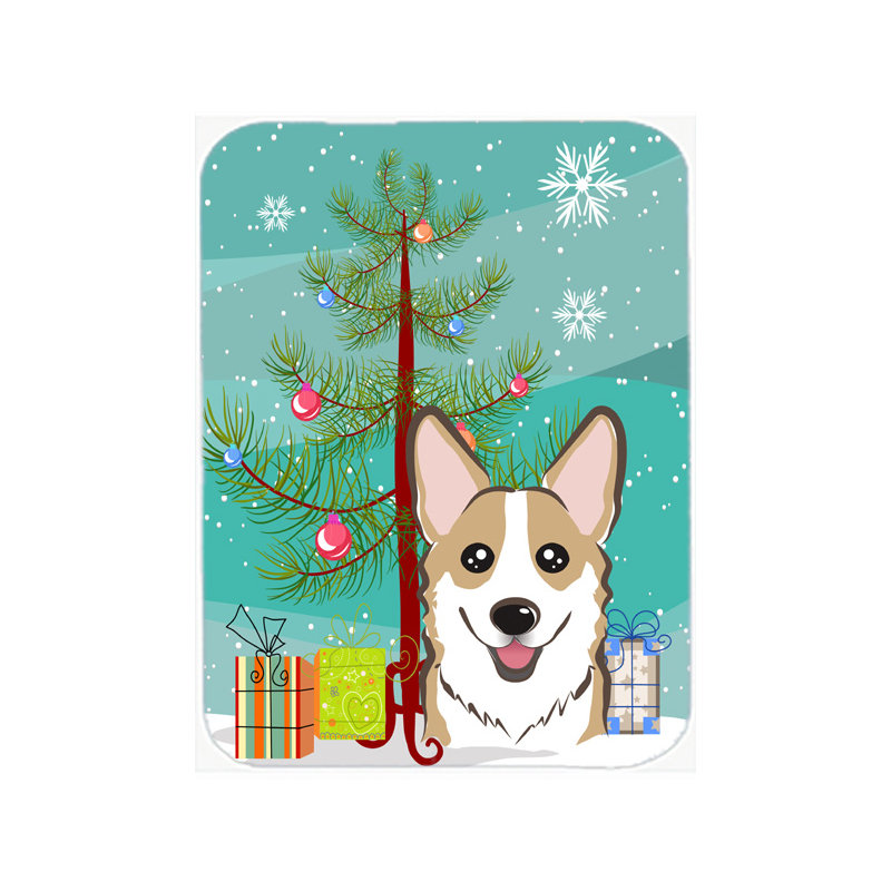 Planche à découper en verre caroline et corgi Under the Christmas Tree, Sable