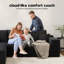 Boneless 107.5" Cloud Modular Sectional Sofa with 1 Ottoman,Modern Minimalist Upholstered Couches, Comfort U Shaped Sofa for Living Room,Deep Seat Corner Couch,No Assembly Required-1512732029