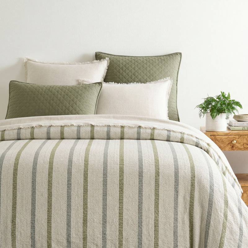 Couverture à rayures Lowen Willow, 91" L x 96" W, Green