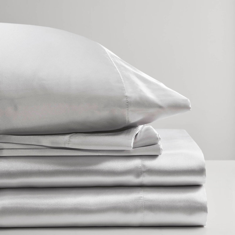 Ensemble de draps 4 pièces luxueux gris clair