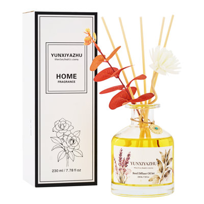 230ML Oil-Based Gardenia Reed Diffuser Set, Long Lasting Strong Scent Home Fragrance with Orange Blossom & Cedarwood