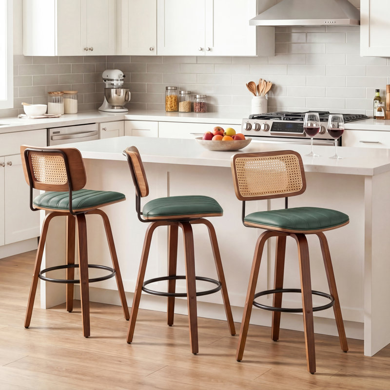 Tabourets de bar Valerie, Green, Bar Stool (30.31" Seat Height)