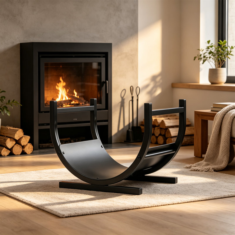 U-Shaped Metal Firewood Rack