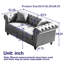 Canapé contemporain de 161 cm (63,5 po) avec revêtement en tissu technique, accoudoirs capitonnés, assise spacieuse pour 2 personnes et pieds en bois brun foncé.