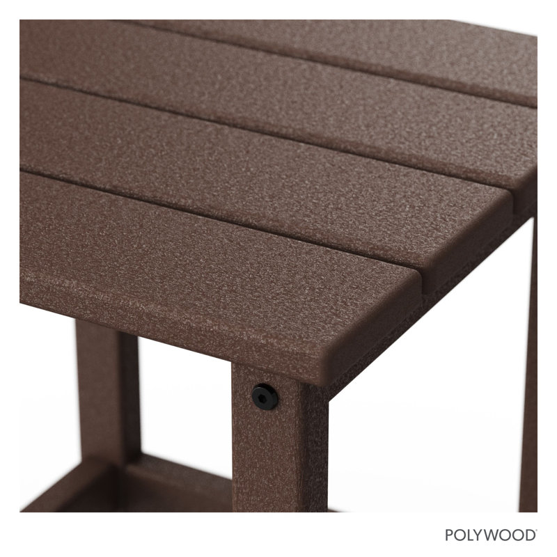 POLYWOOD Long Island 18" Side Table, Mahogany