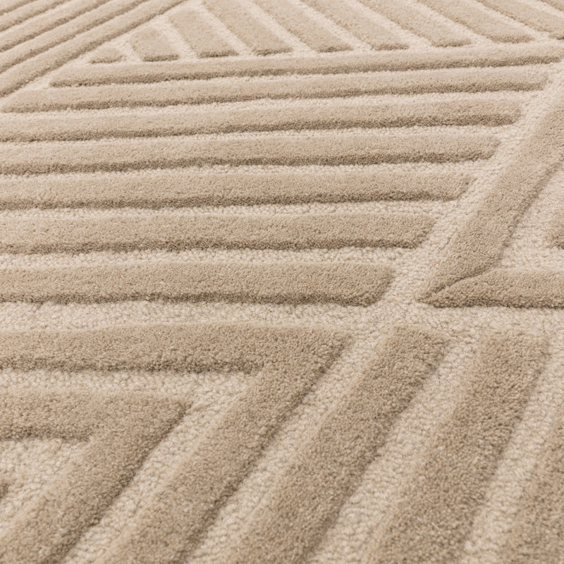 Mendez Geometric Wool Hand Woven Area Rug, Rectangle 200cm x 290cm