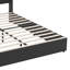 Structure de lit grand format en velours doux capitonné, équipé d'une clé USB et d'une veilleuse, lit plateforme à oreilles avec tablette de tête de lit intégrée-122511075-122511077