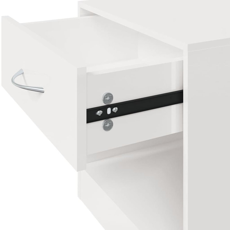 Doraville 1 Drawer Bedside Table, High Gloss White