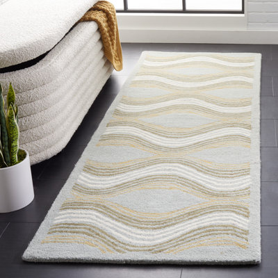 Tapis bleu en laine touffeté à la main Secaucus