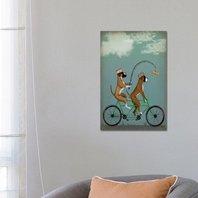 Boxer Tandem by Fab Funky - Wrapped Canvas Print