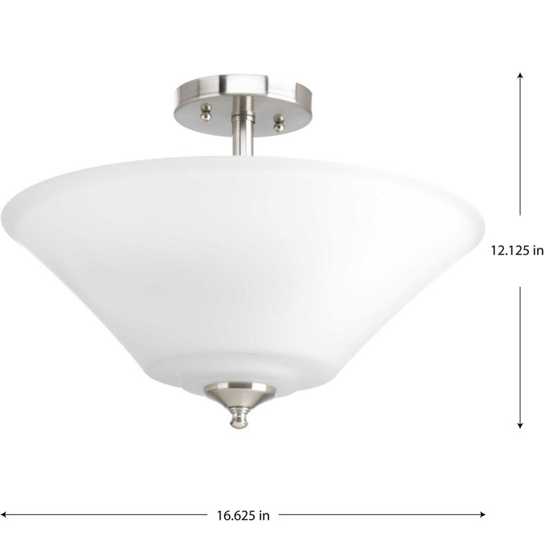Jilliann Glass Flush Mount Convertible Light, Brushed Nickel