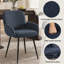 Chaises de salle à manger rembourrées en chenille avec pieds en métal (ensemble de 4)-370718501-370718503