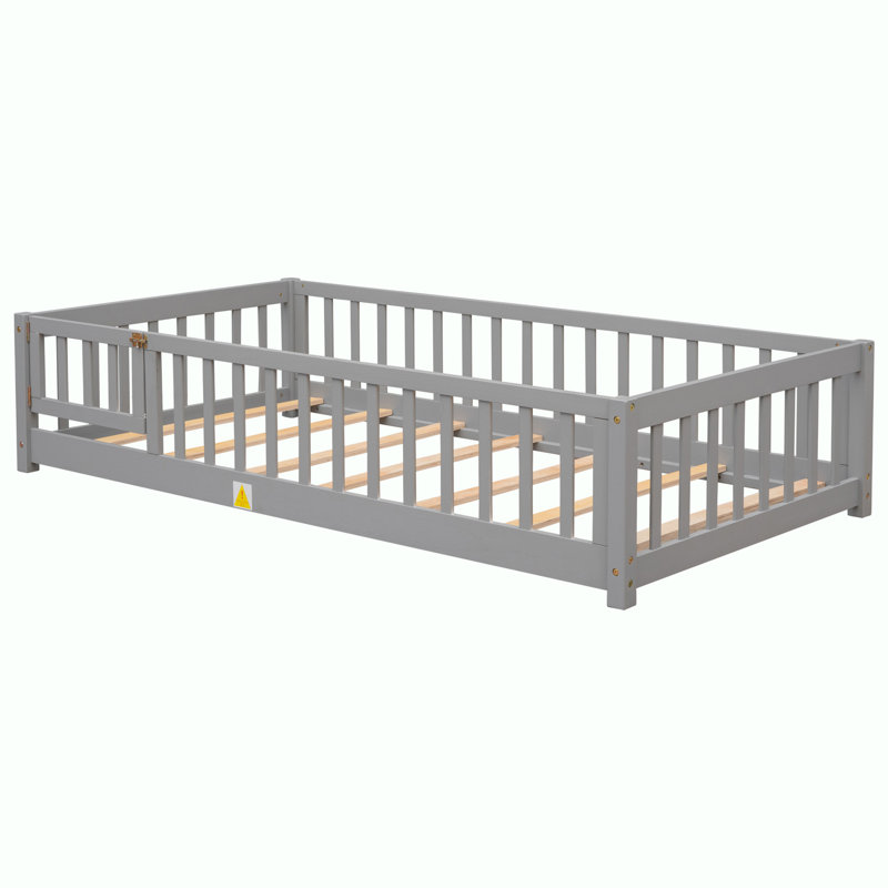 Lit plateforme, Gris, Simple