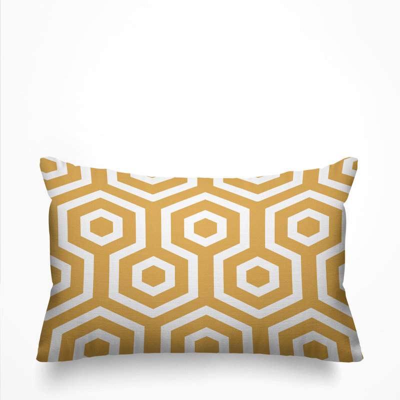 Housse et insert de coussin rectangulaire pour l'extérieur Hilton, Ocre