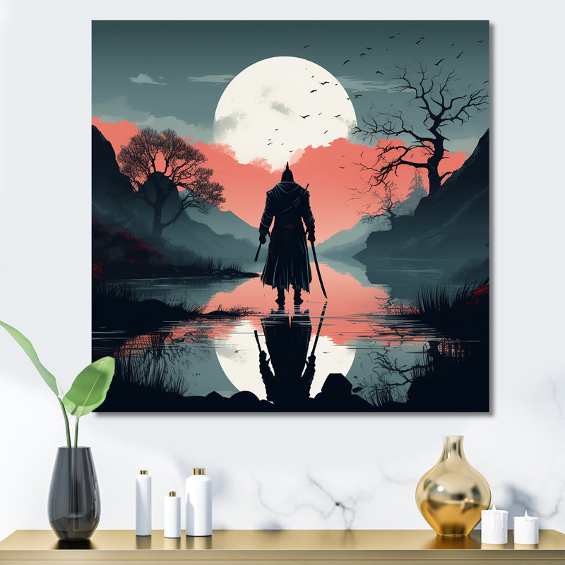Art japonais, art mural japonais, H 30 po x l 30 po x P 1,5 po, Toile tendue