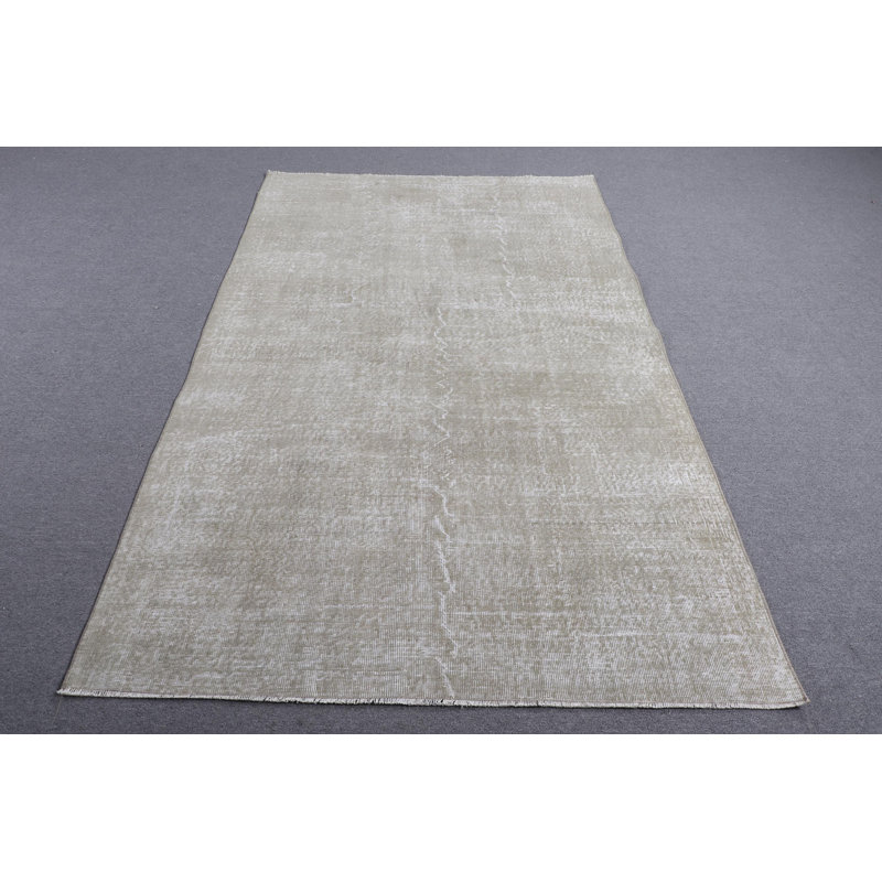 Authentique tapis turc vert Oushak Boho authentique idéal pour la chambre à coucher ou le salon avec des couleurs discrètes et des motifs complexes