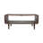 Adonia Modern Mango Wood & Travertine Coffee Table with Open Storage Shelf - 36"