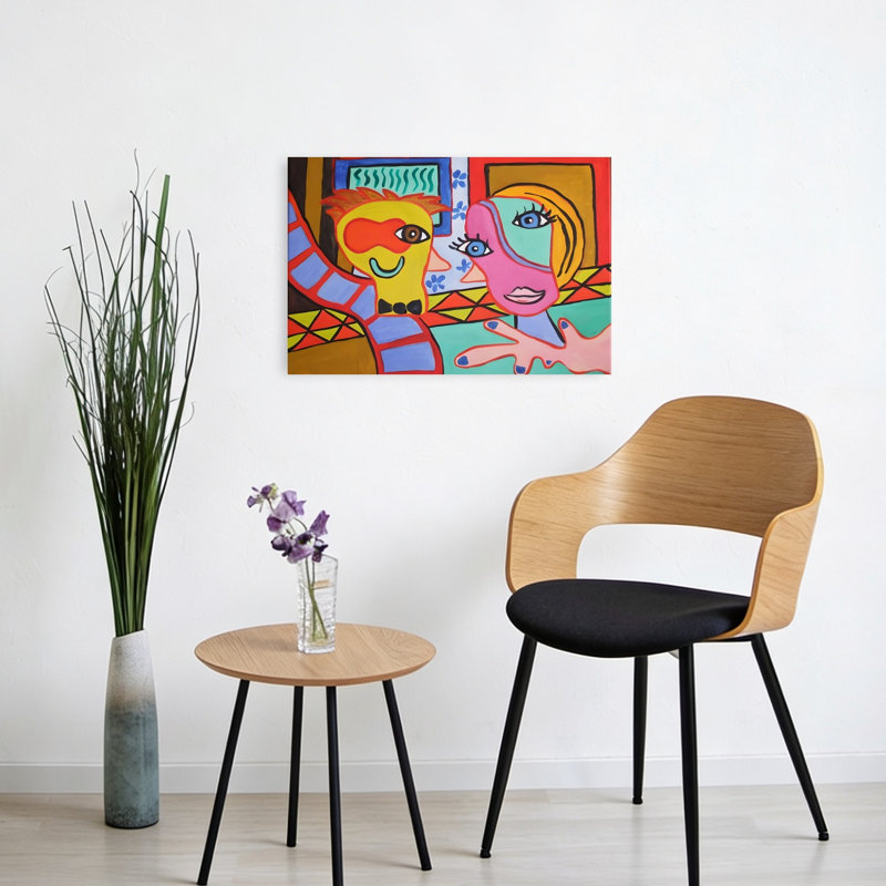 Vibrant Pop Art Figures Abstract Bold Colorful Wall Art Print 1 Piece Wrapped Canvas Wall Art, 40.64cm H x 60.96cm W