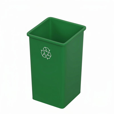 Bac de recyclage en plastique vert 35 gallons avec base renforcée